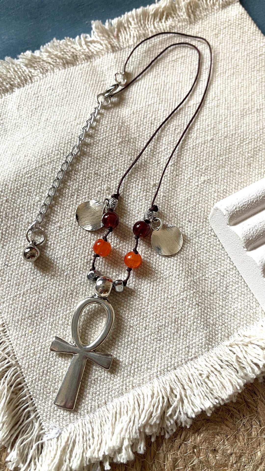 Ankh X orange necklace
