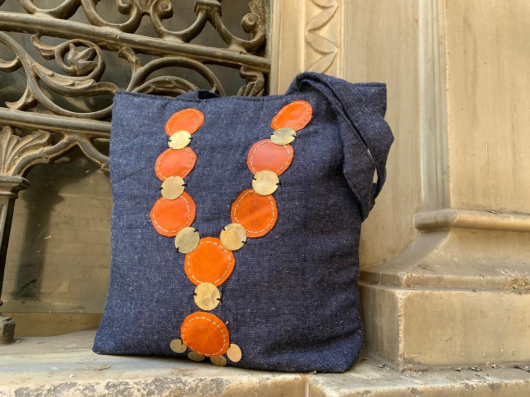 Necklace real leather bag