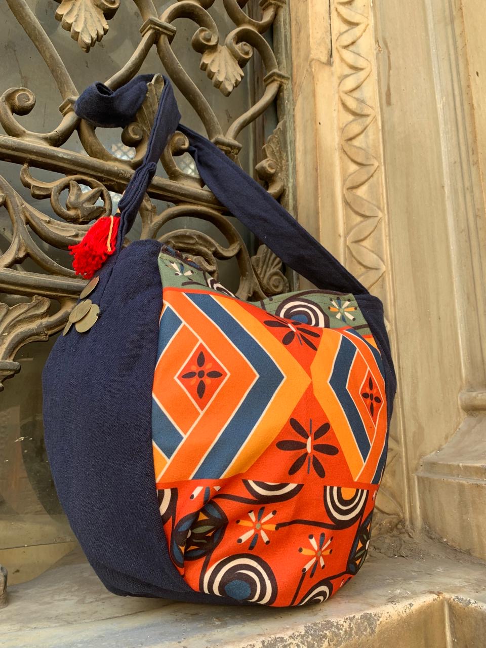 Orange pattern Shoulder bag