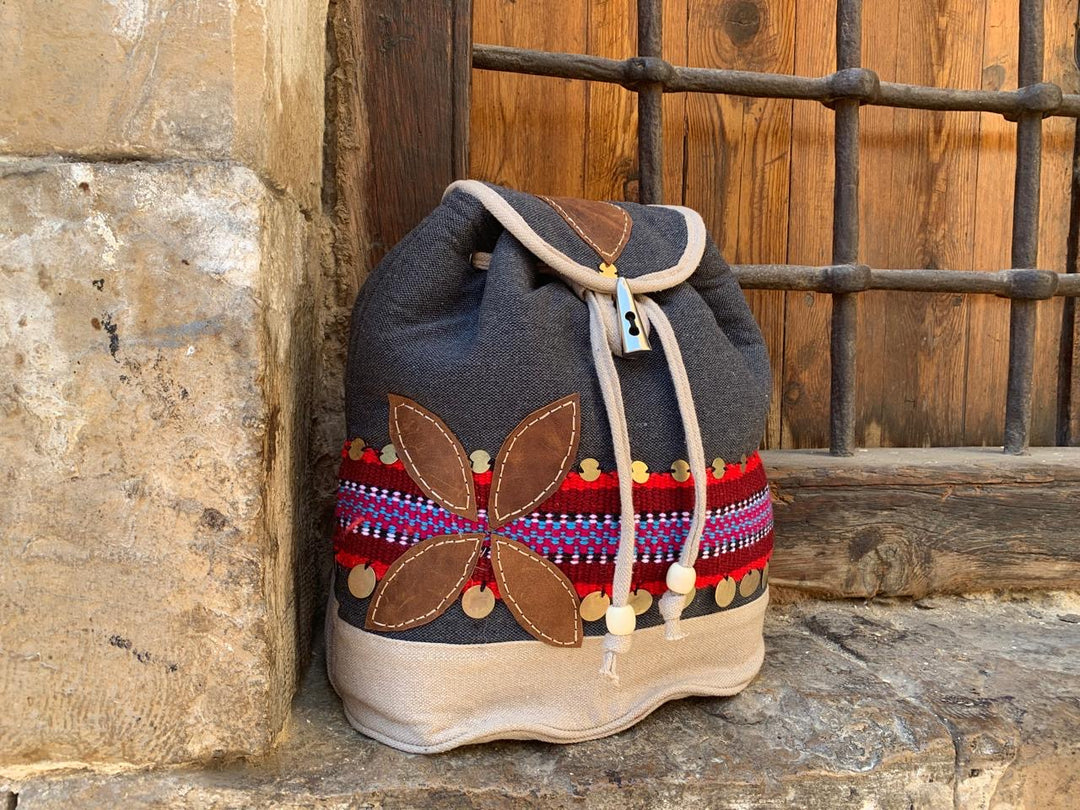 Khayamya X leather flower Back bag