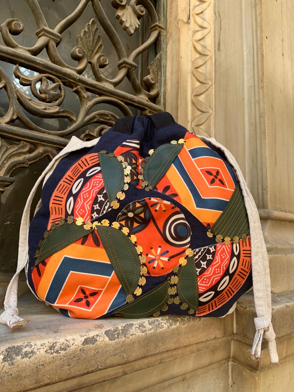 Mixed patches shoulder bag