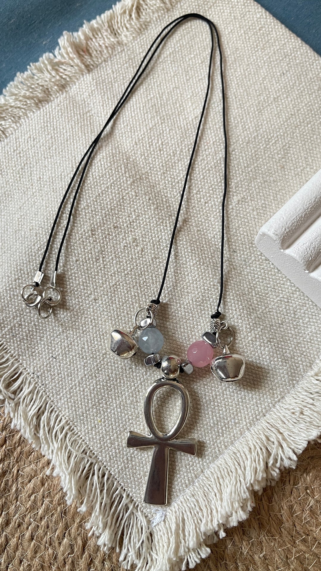 Ankh X pastels green necklace