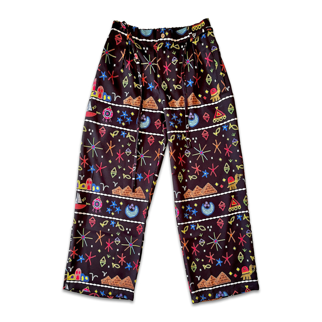 heritage stitches black pants