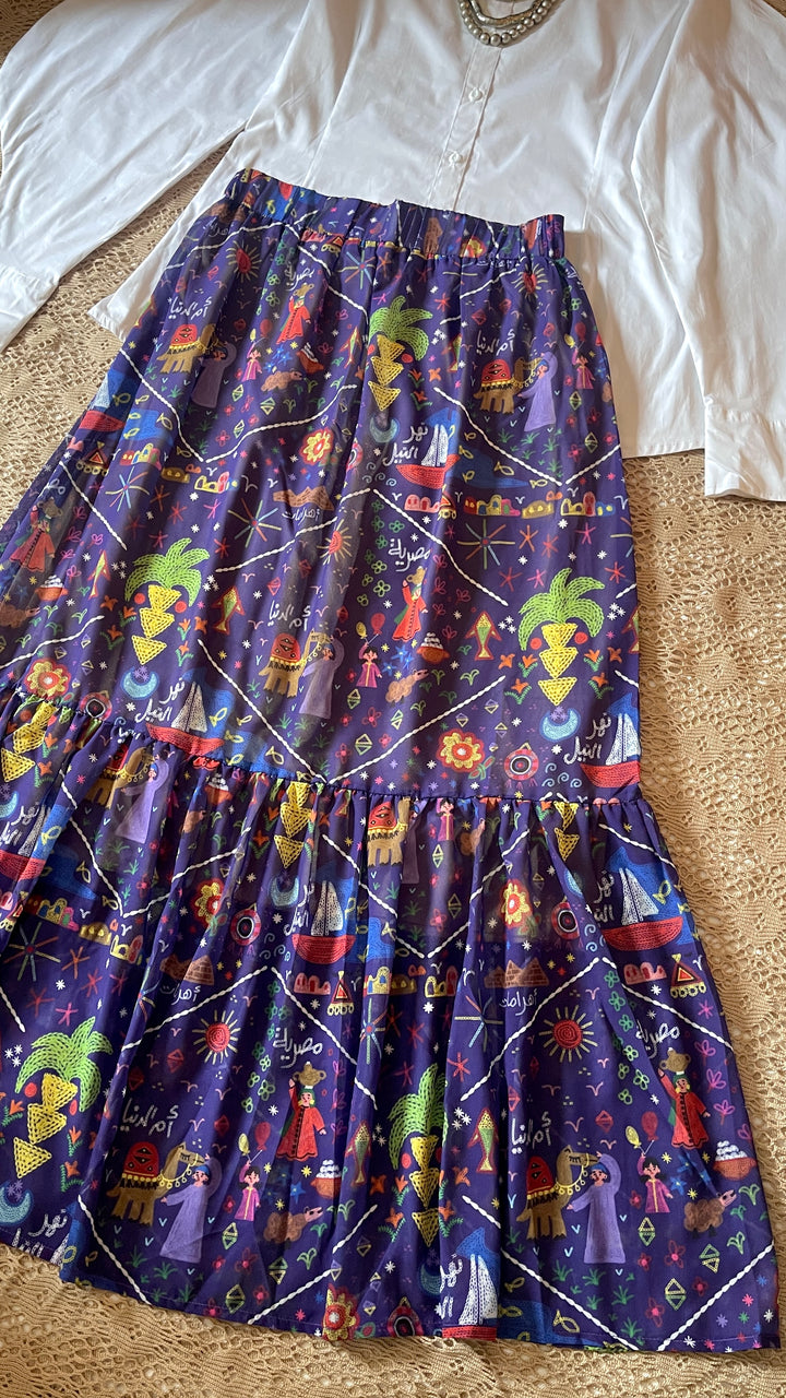 The heritage stitches chiffon skirt
