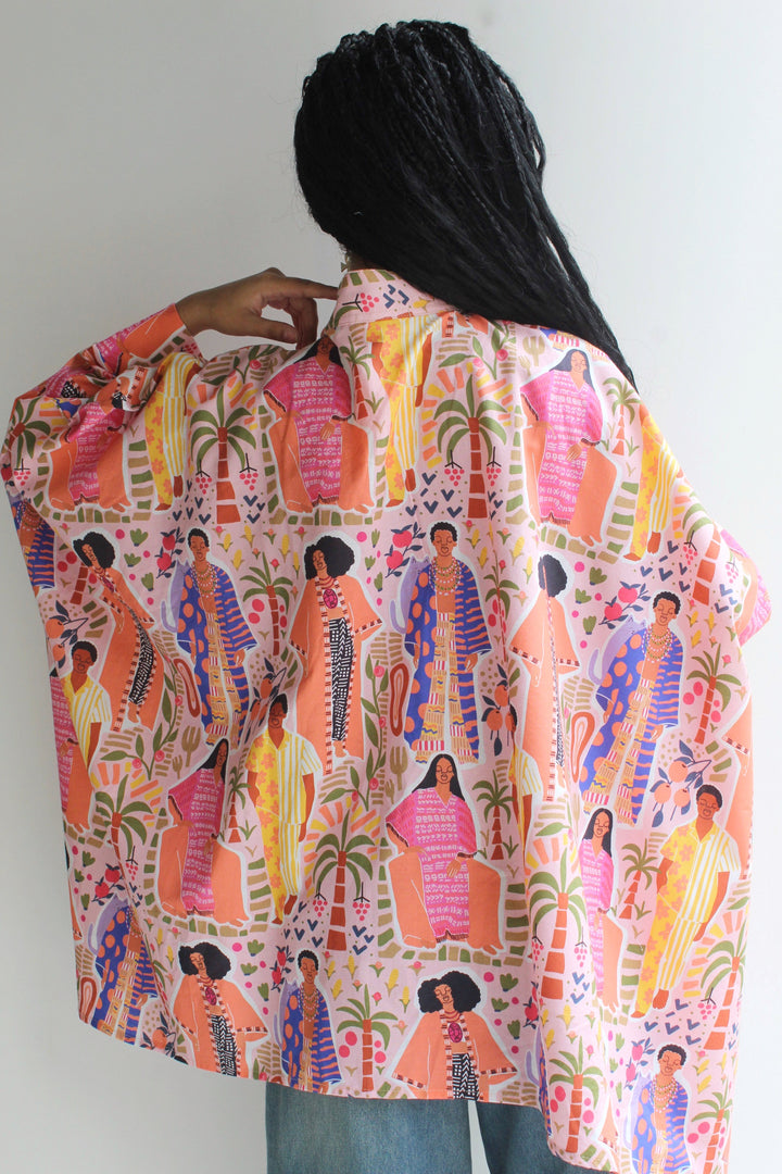 Fashion africa cotton poncho