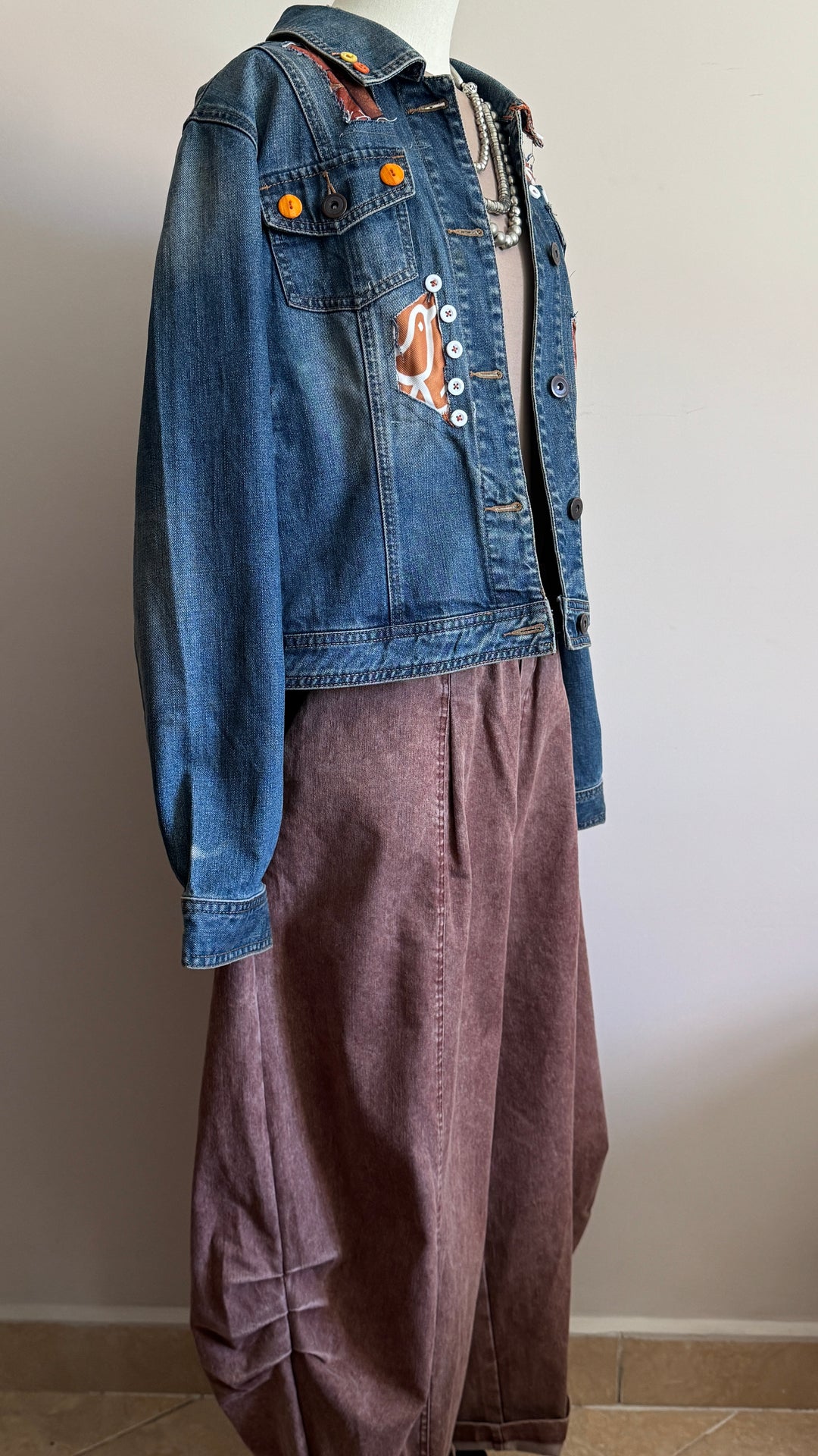 Fayoum portrait Recycle denim jacket