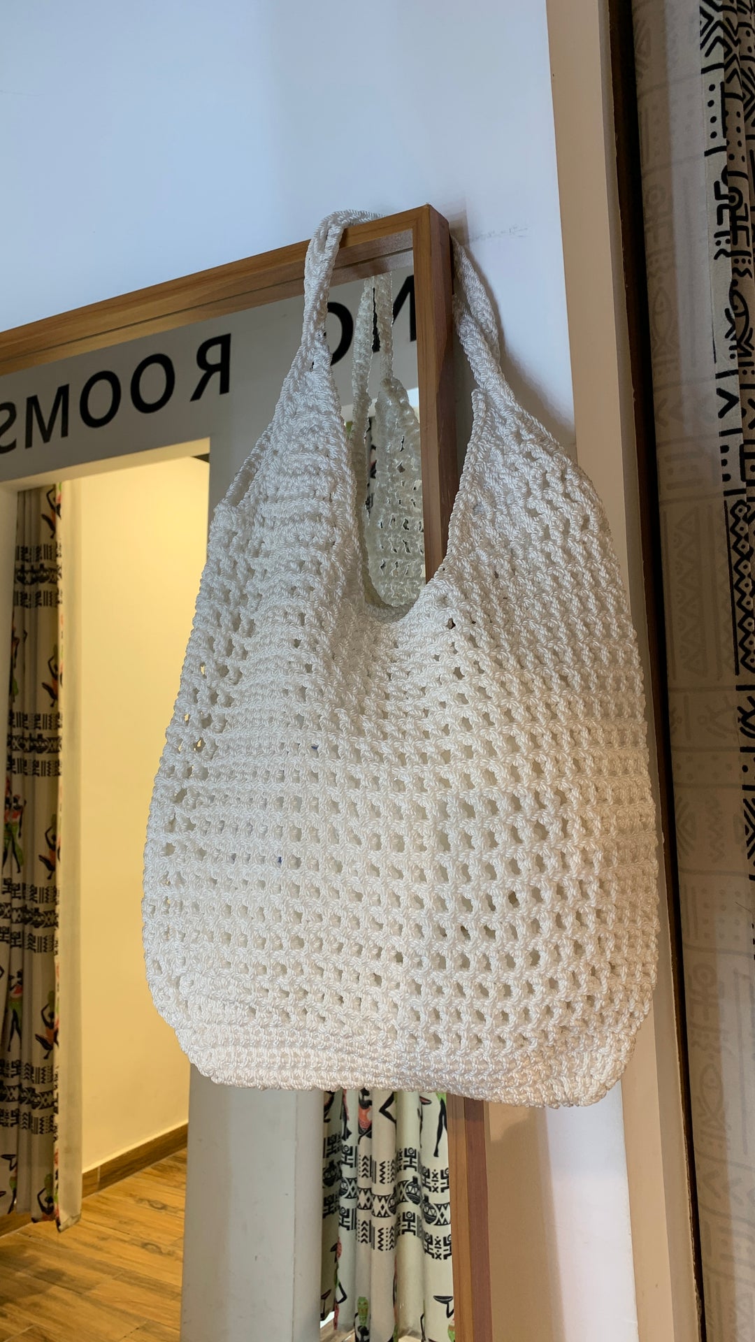 Off white crochet bag