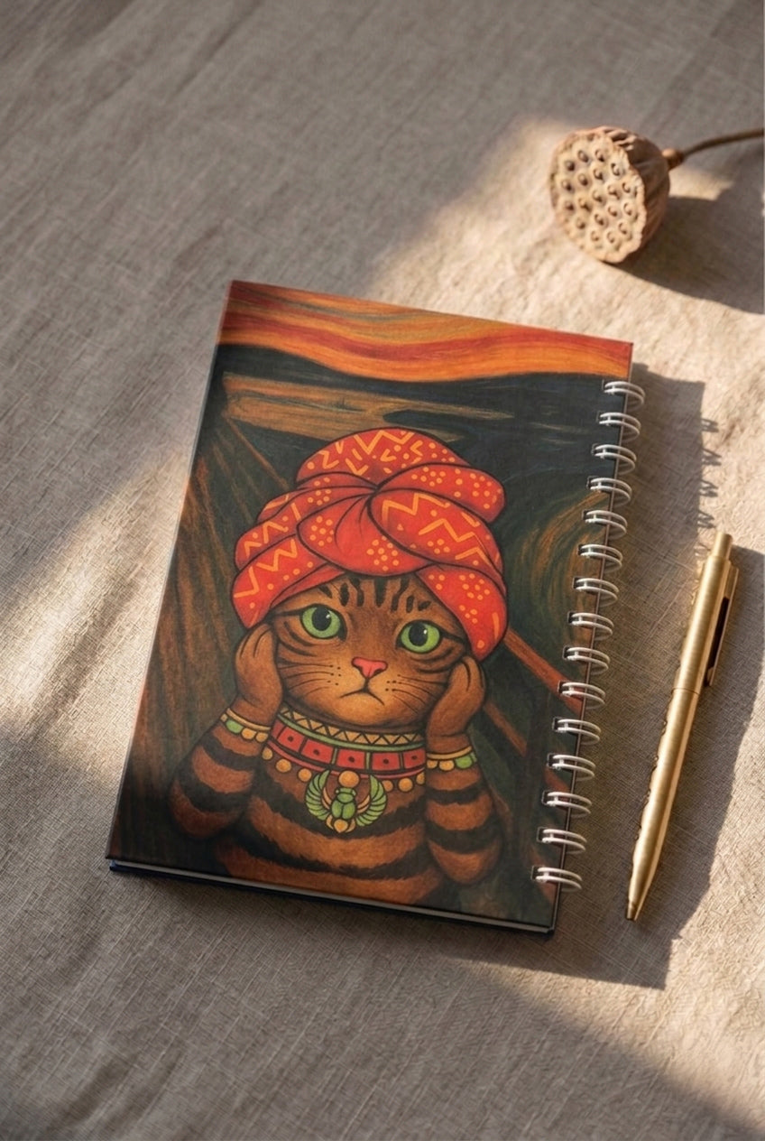Screaming cat hardcover Notebook – Ganubi