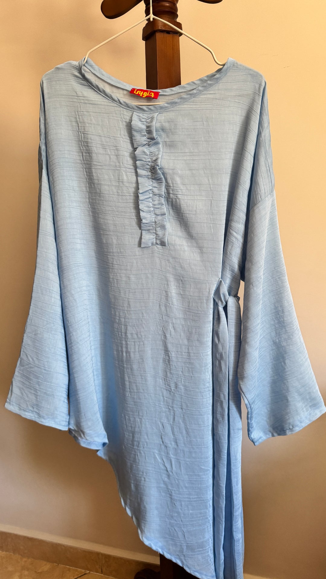 Ruffle Asymmetric blouse blue “ defect “