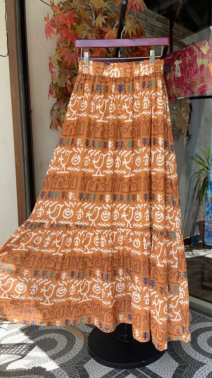 Folk motives kenar chiffon skirt