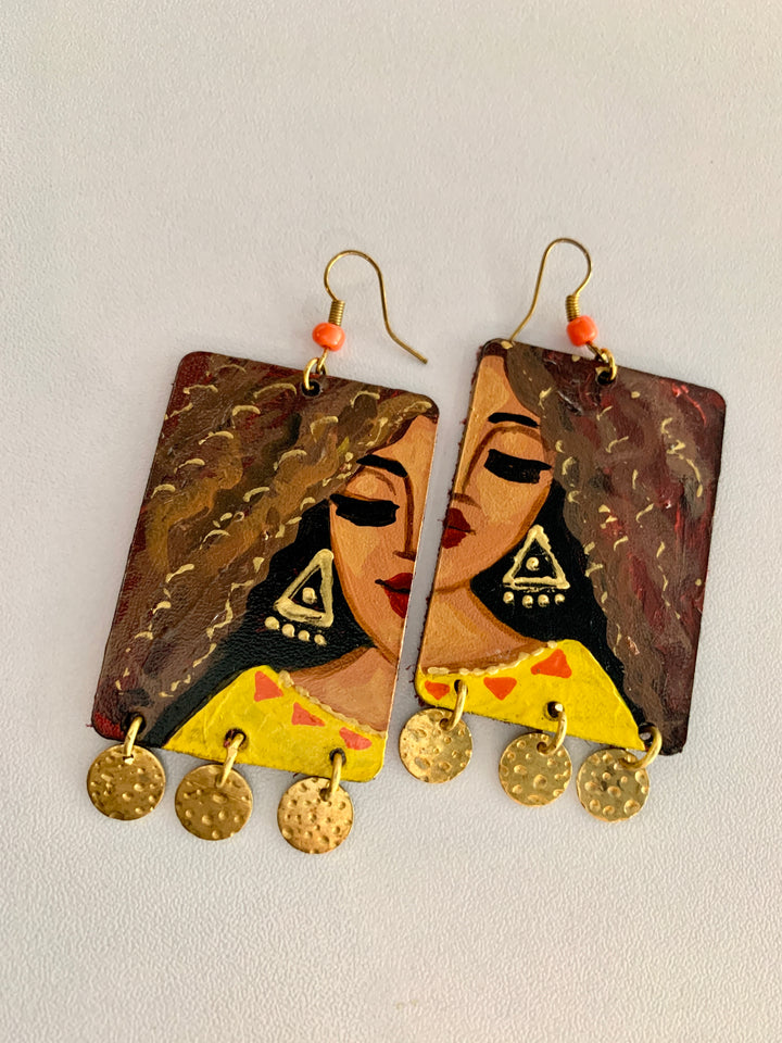 Nubian girl portrait Earrings