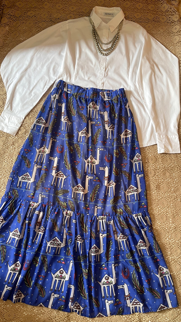 Camel chiffon skirt