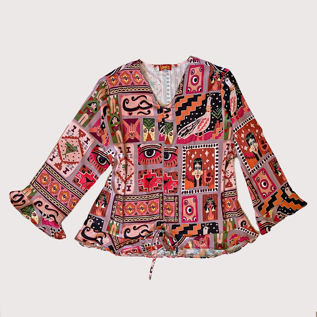 klim squares ruffles blouse