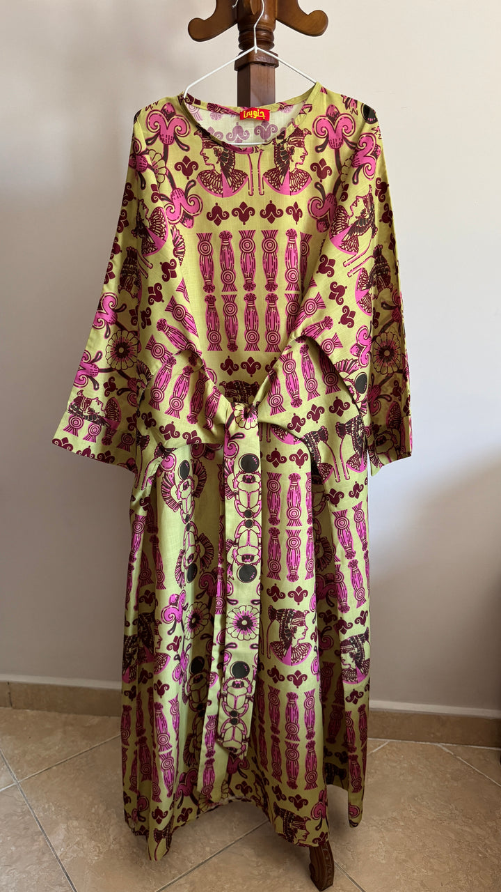Egyptian pattern rap dress “ defect “