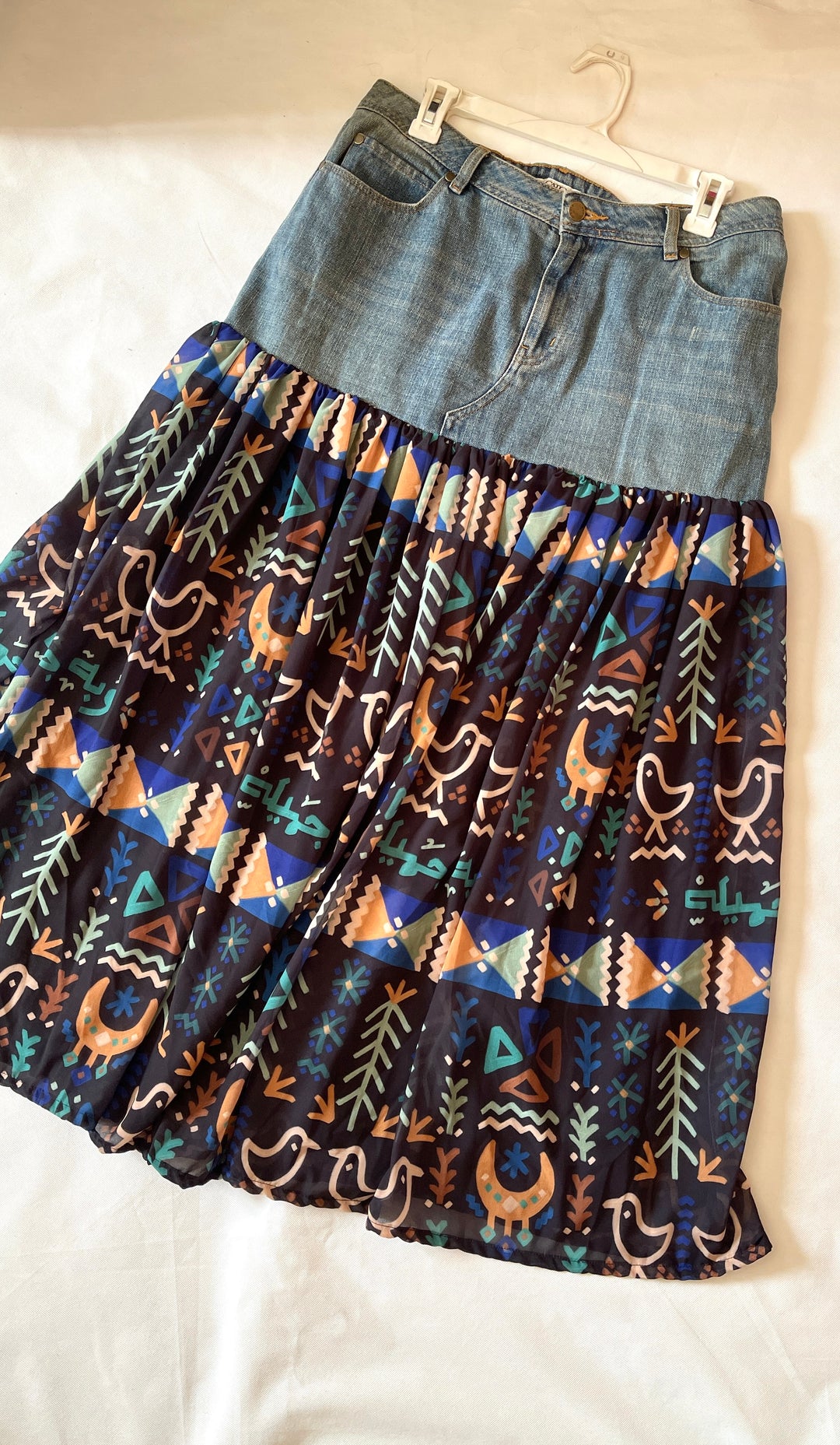 Denim X black Nuba skirt