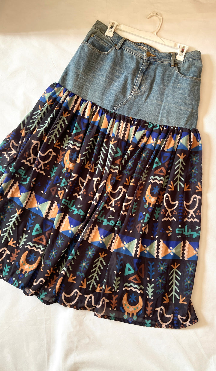 Denim X black Nuba skirt
