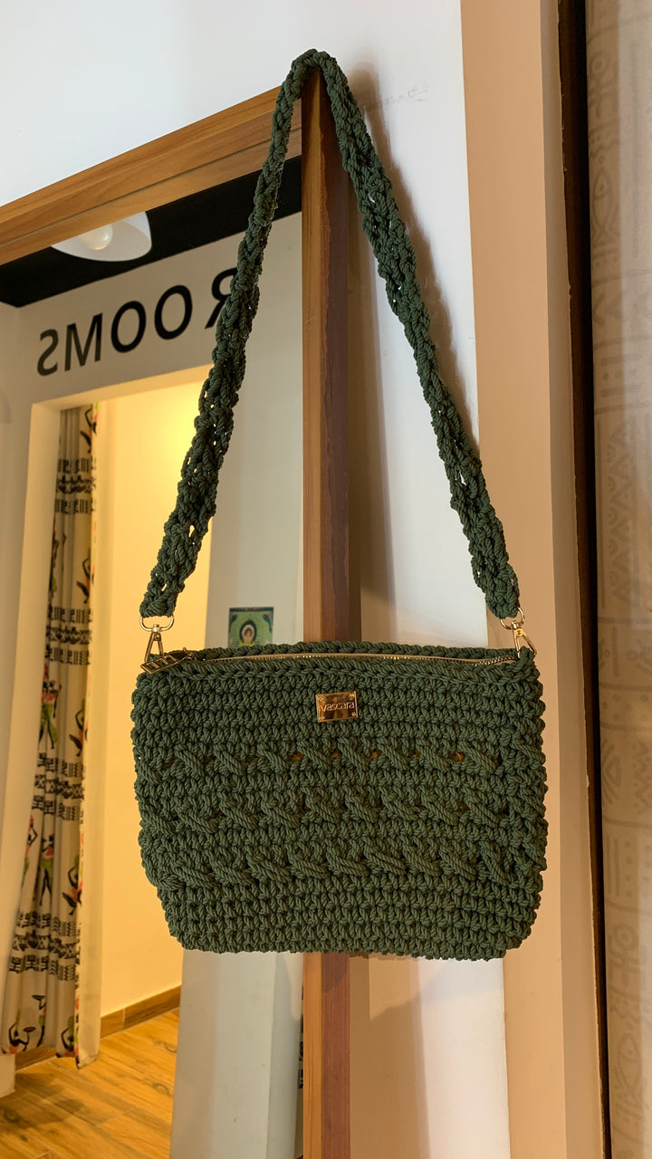 Hunter Green crochet bag