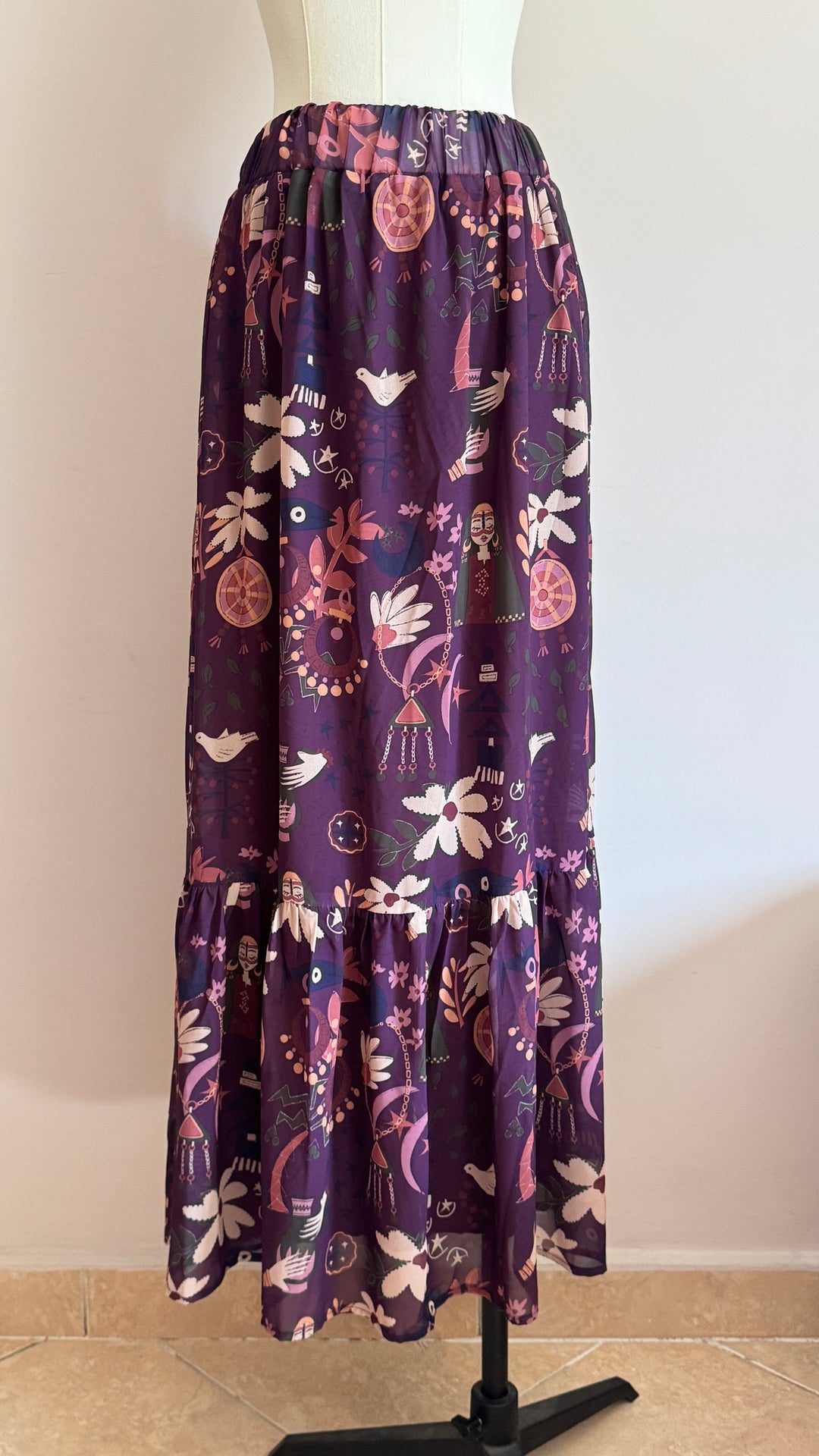 spirit burgundy chiffon padded skirt