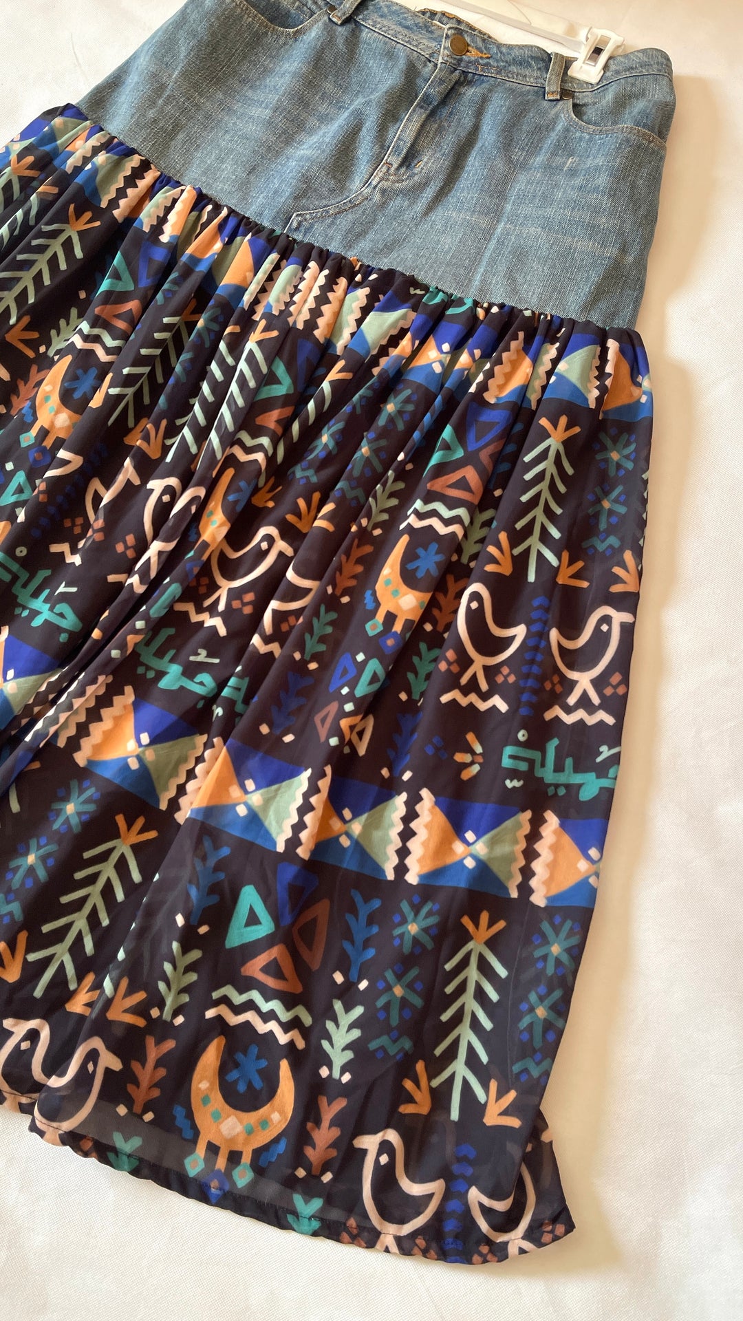 Denim X black Nuba skirt
