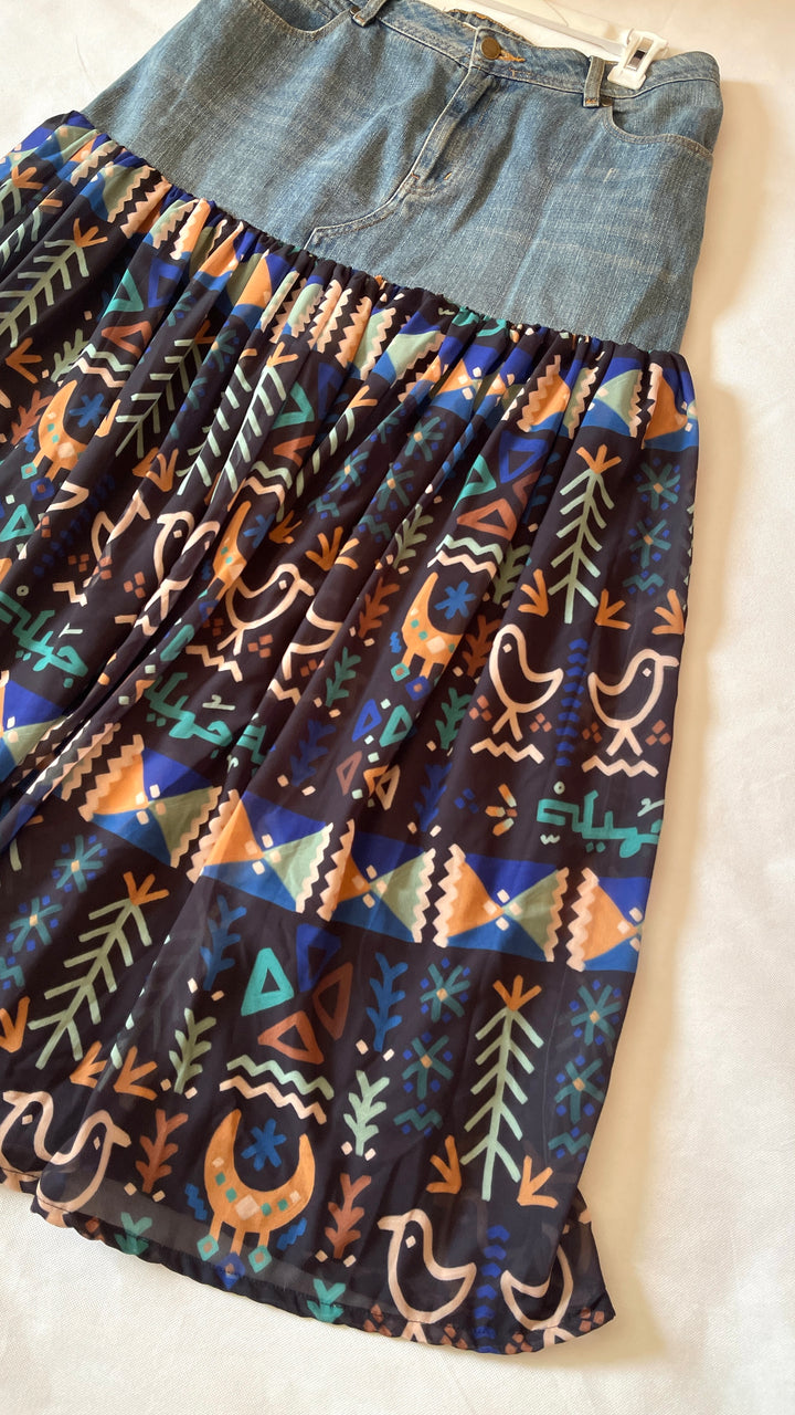 Denim X black Nuba skirt