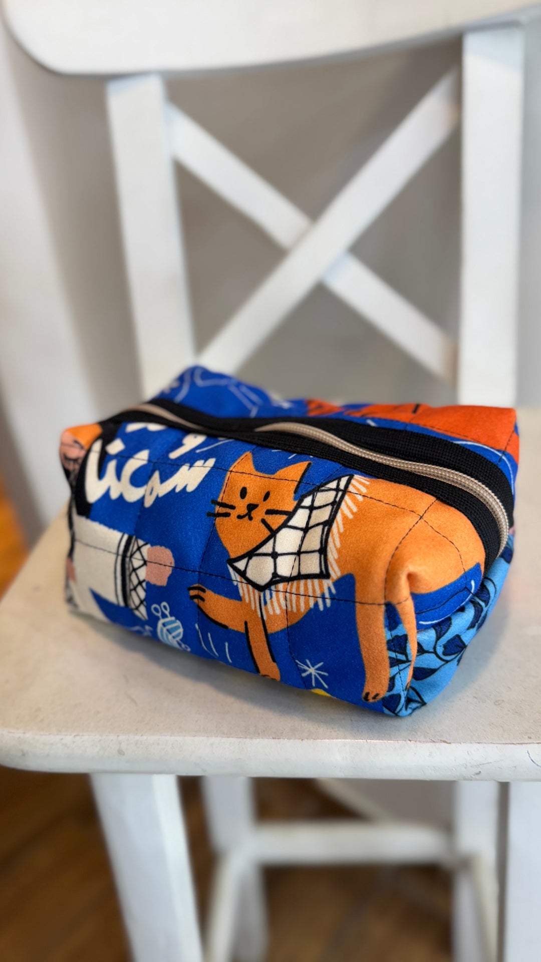 Blue cat Padded pouch