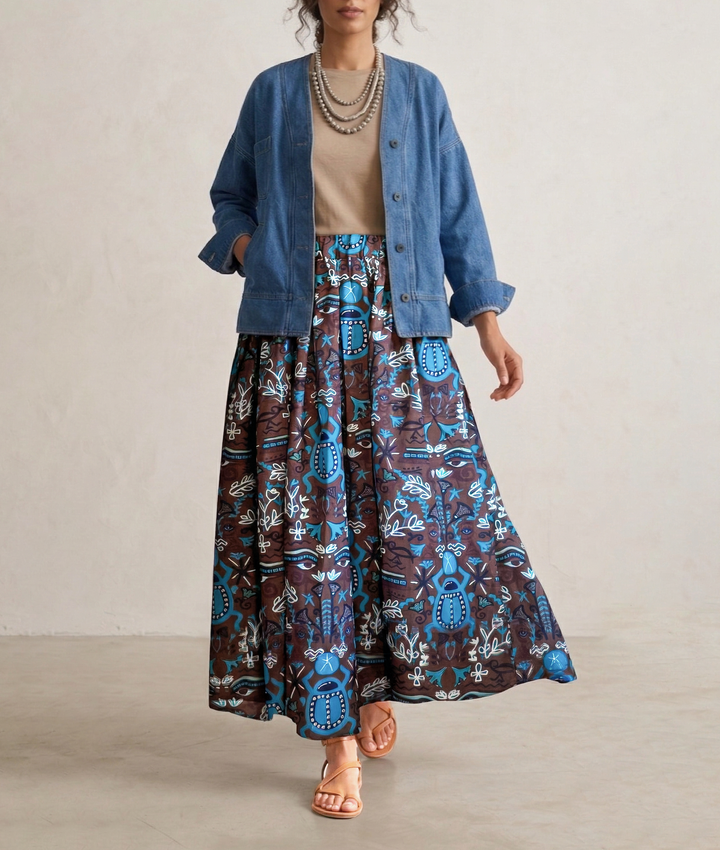 scarb garden puff linen skirt