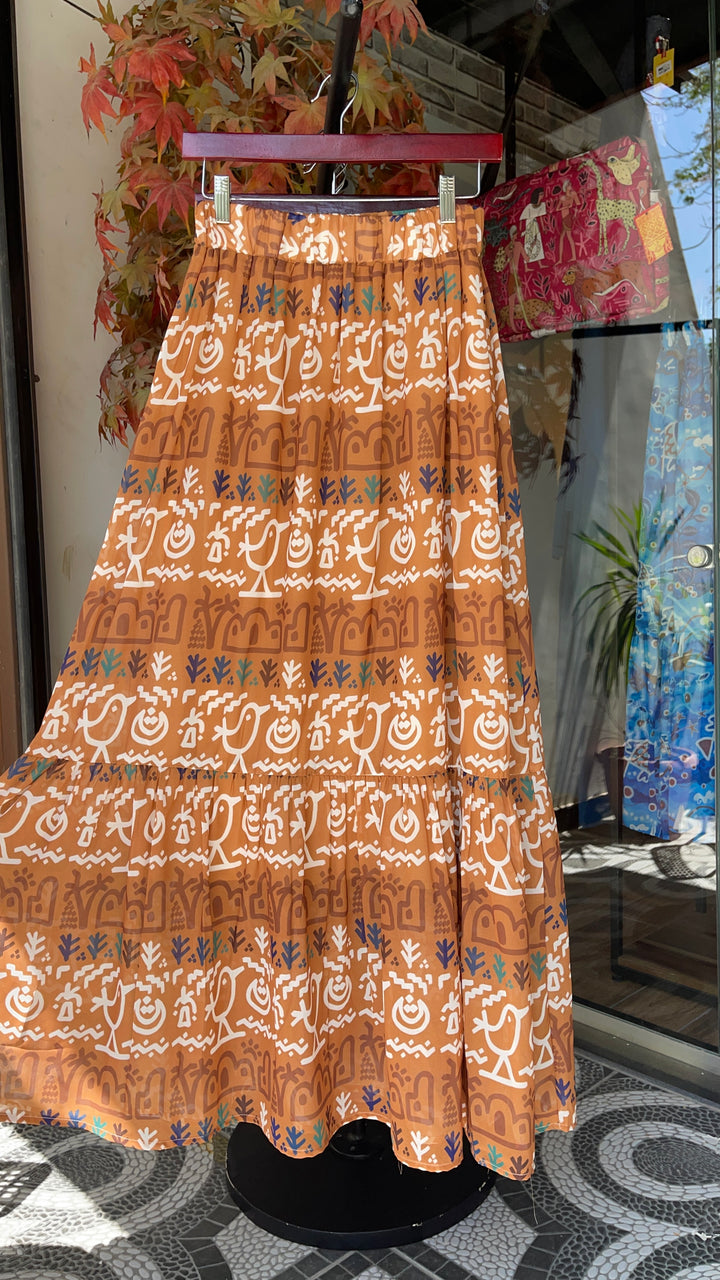 Folk motives kenar chiffon skirt