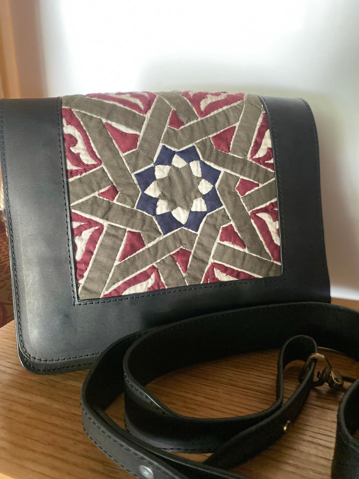 Khayamya X leather black cross bag