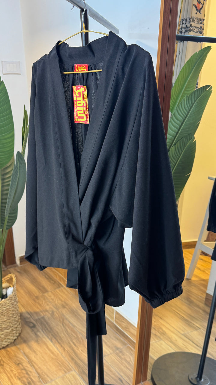 Wrap linen blouse