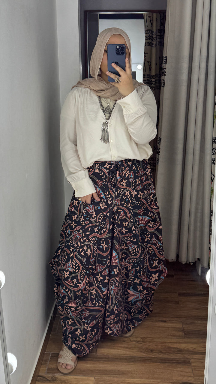 Black lutas boho skirt