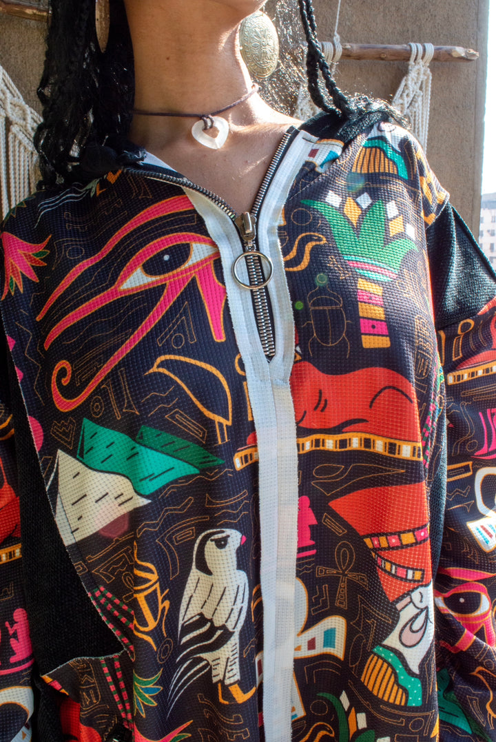 Black faro long hoodie