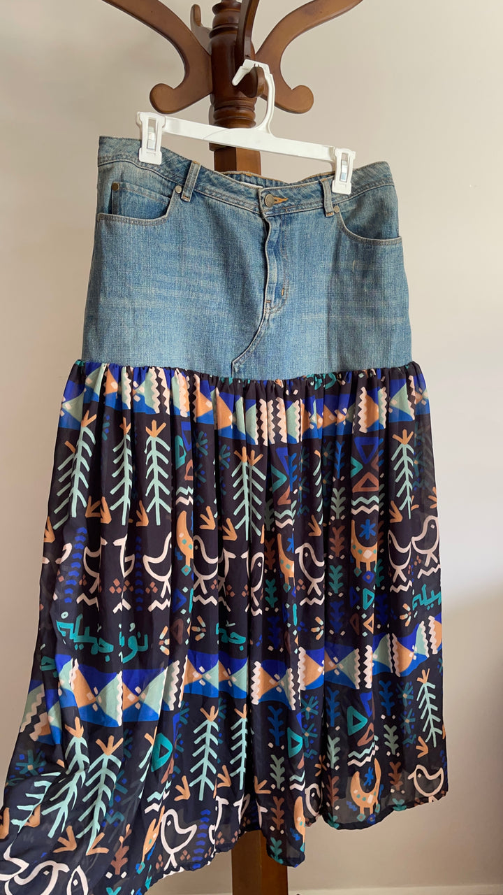 Denim X black Nuba skirt