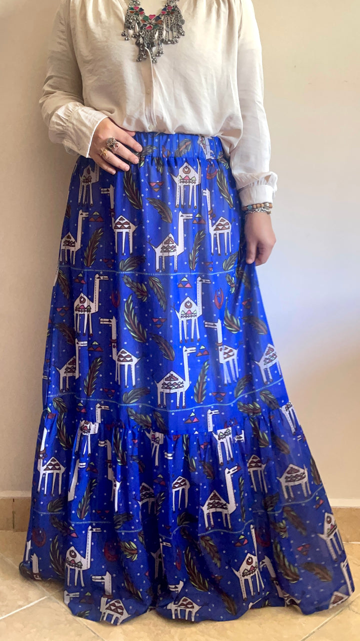 Camel chiffon skirt