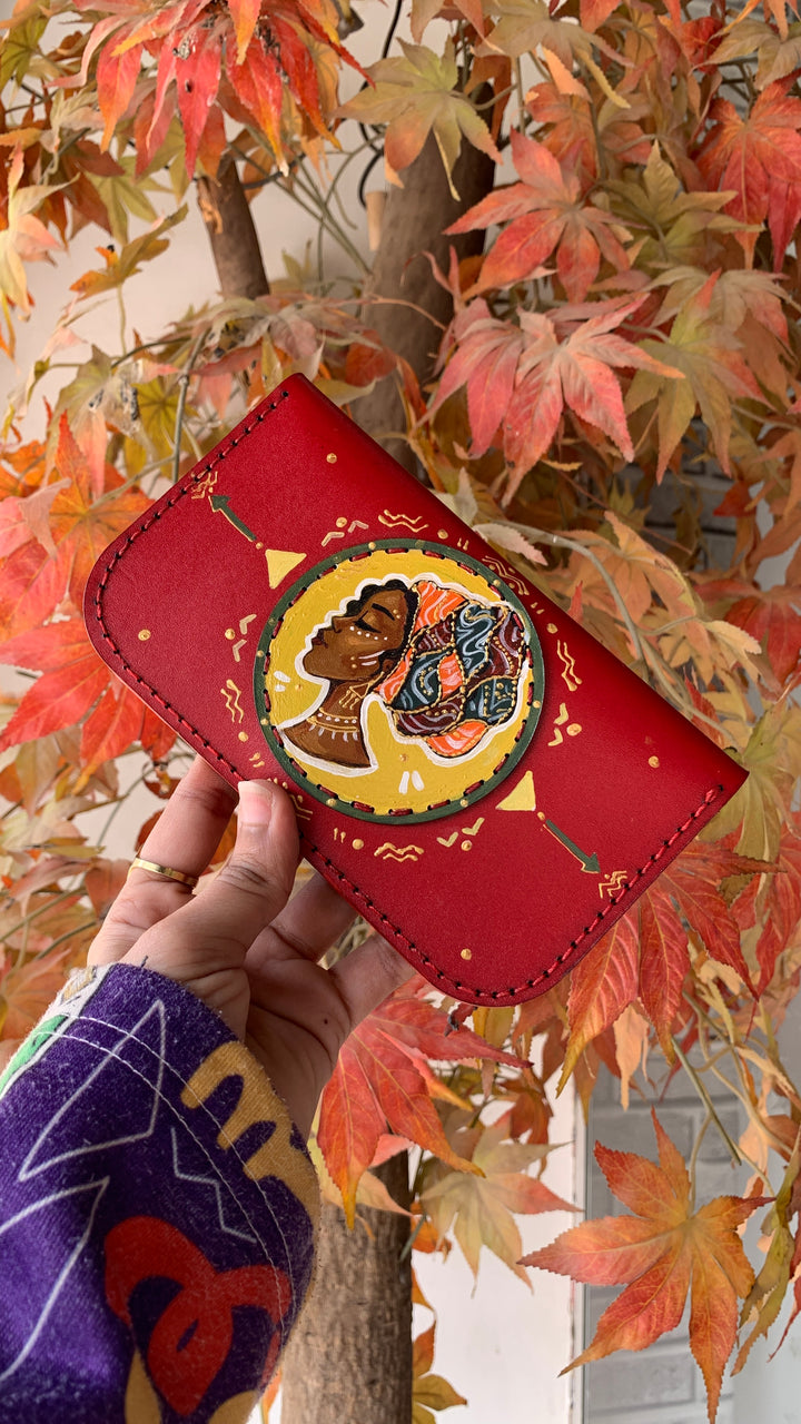 The Afro lady Leather wallet