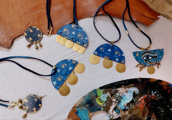 Nut leather necklace