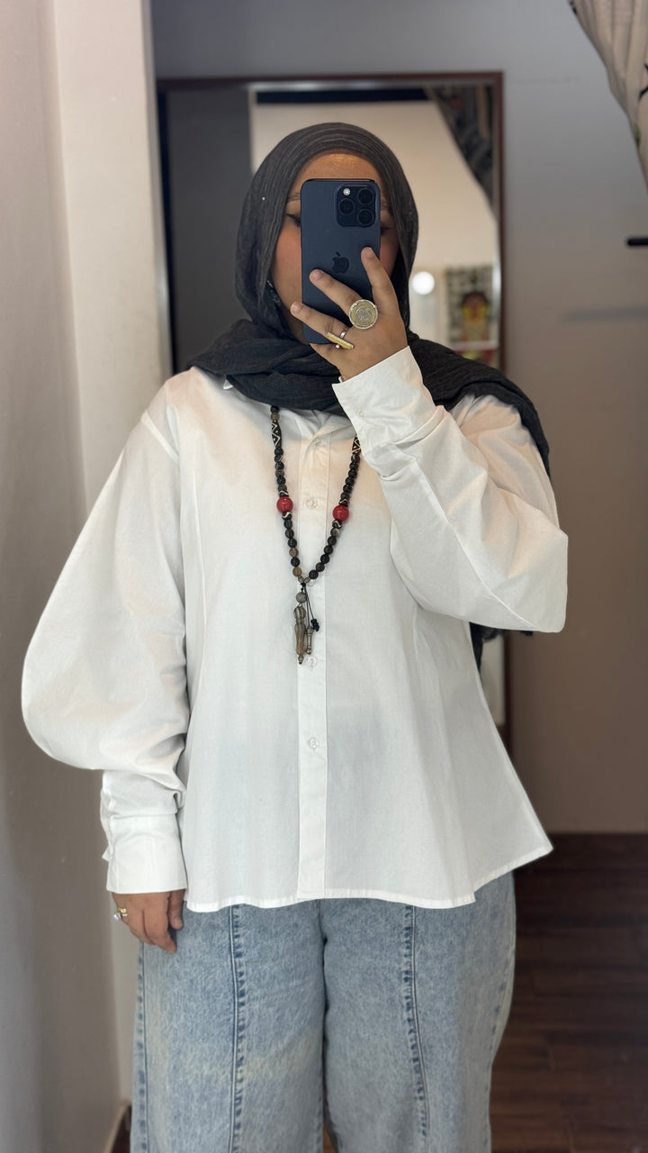Ballon poplin shirt