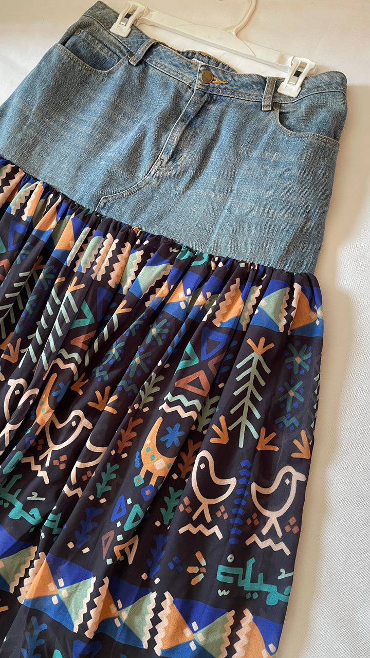 Denim X black Nuba skirt