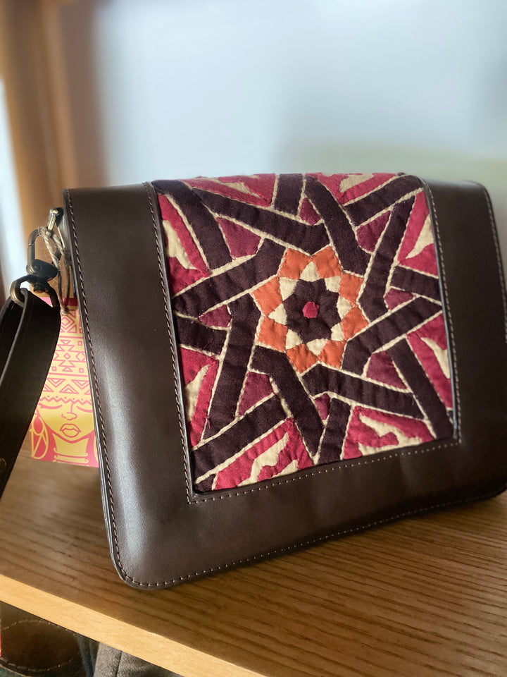 Khayamya X leather Brown cross bag