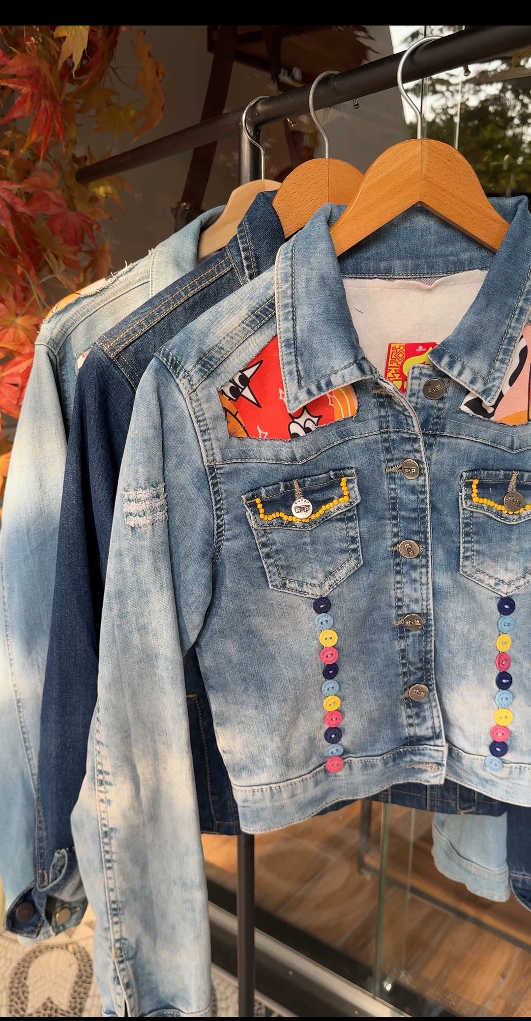 Pop colors Recycle denim jacket