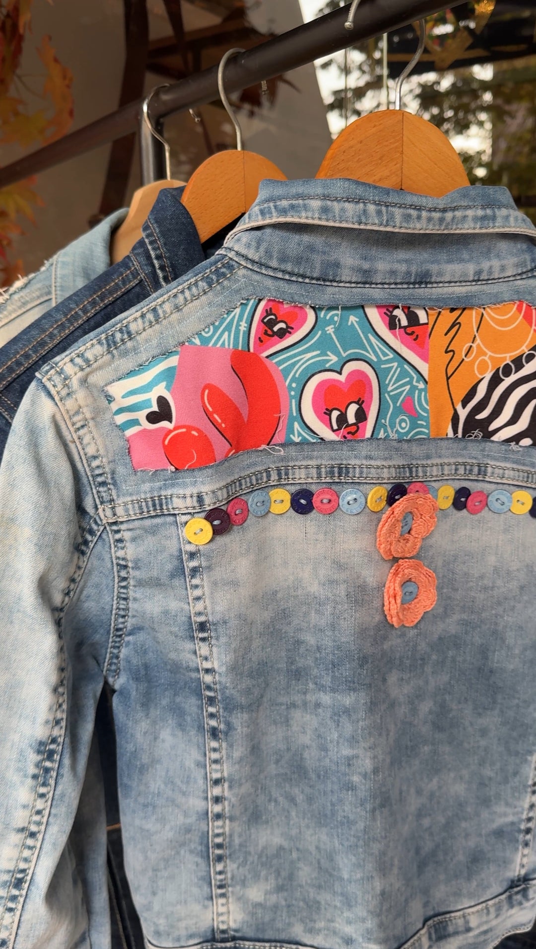 Pop colors Recycle denim jacket