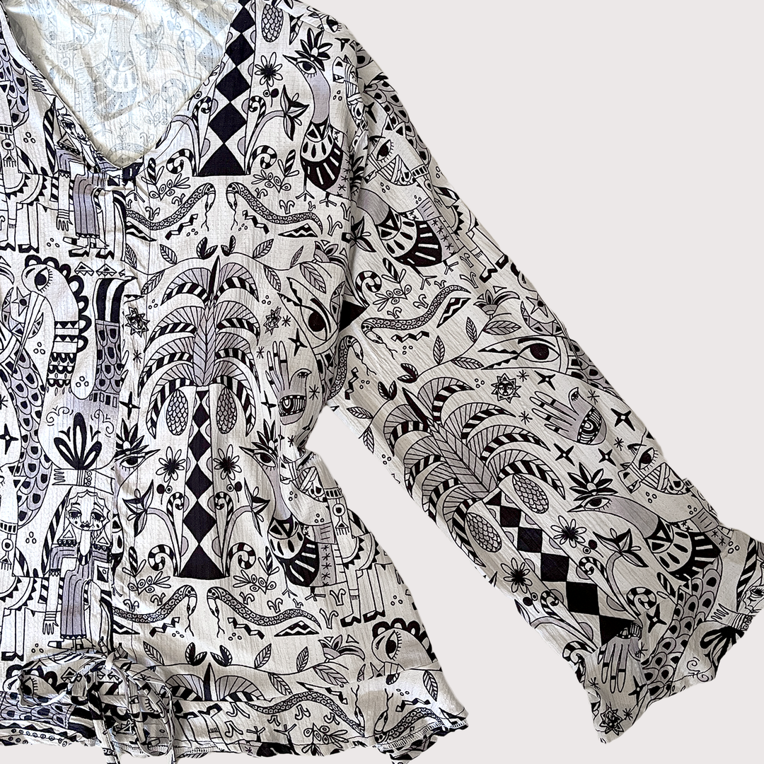 folklore story ruffles blouse