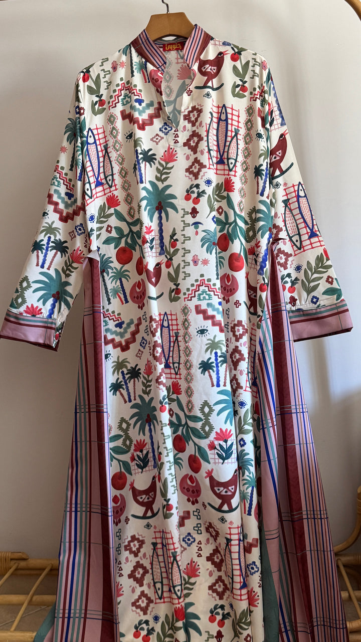 pomegranate palm Double cloche dress