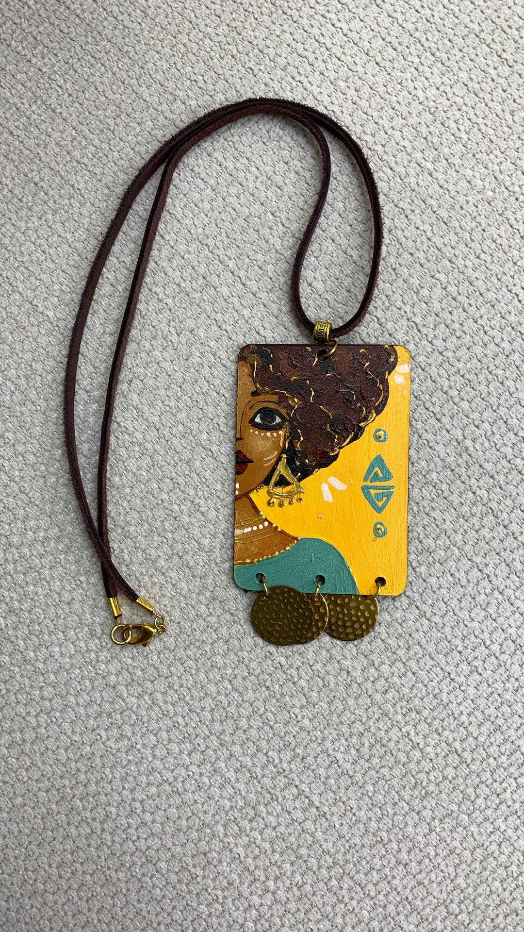 Afro women yellow Necklace