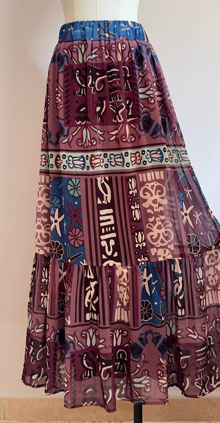 The faro patches padded chiffon skirt