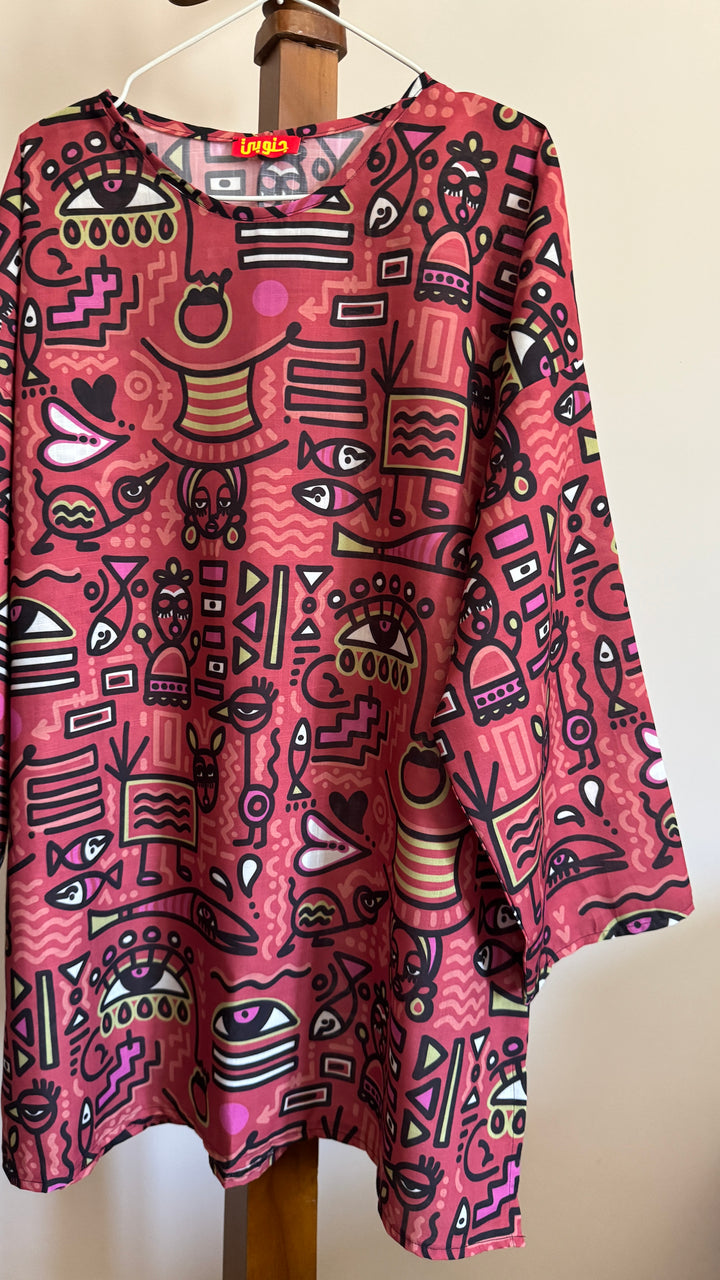 Abstract tunic blouse