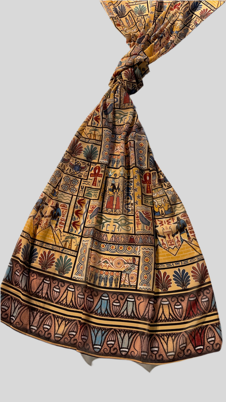Yellow Egyptian theme Scarf " DEFECT "