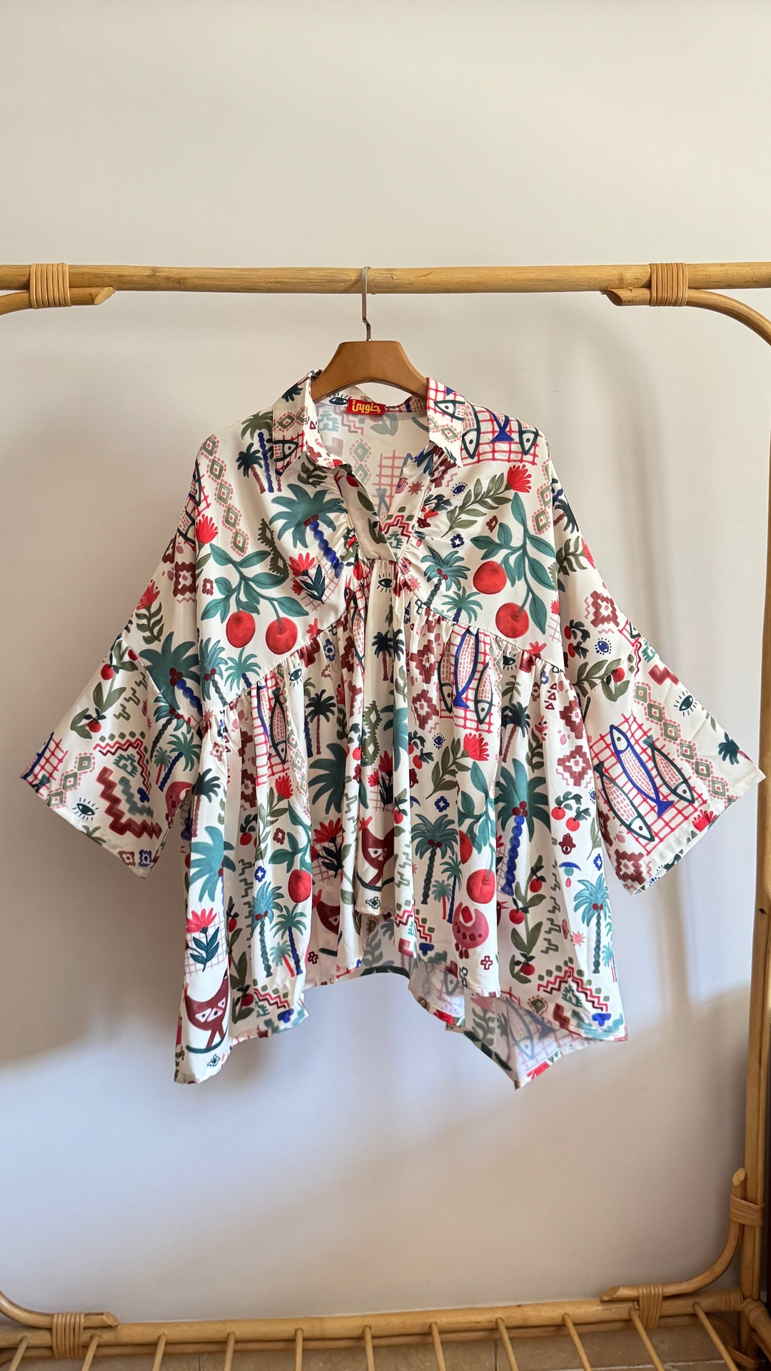 pomegranate palm poncho blouse ( pre order )