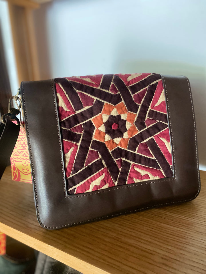Khayamya X leather Brown cross bag