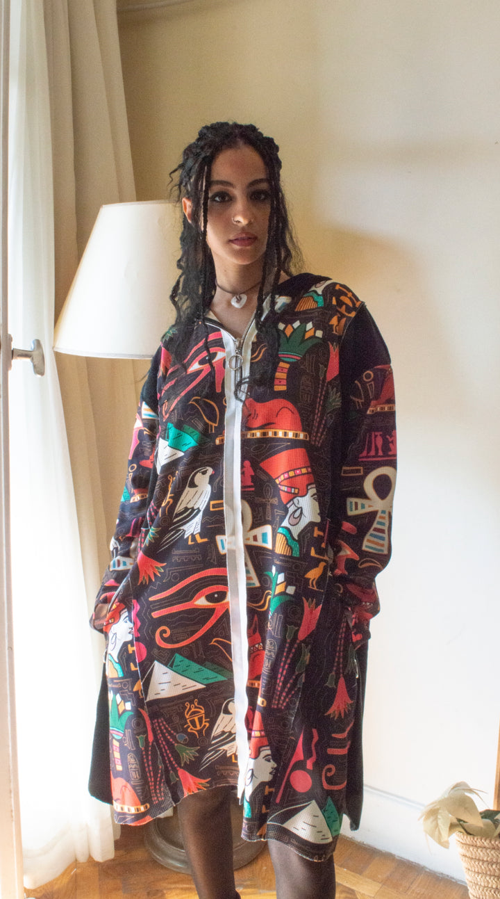 Black faro long hoodie