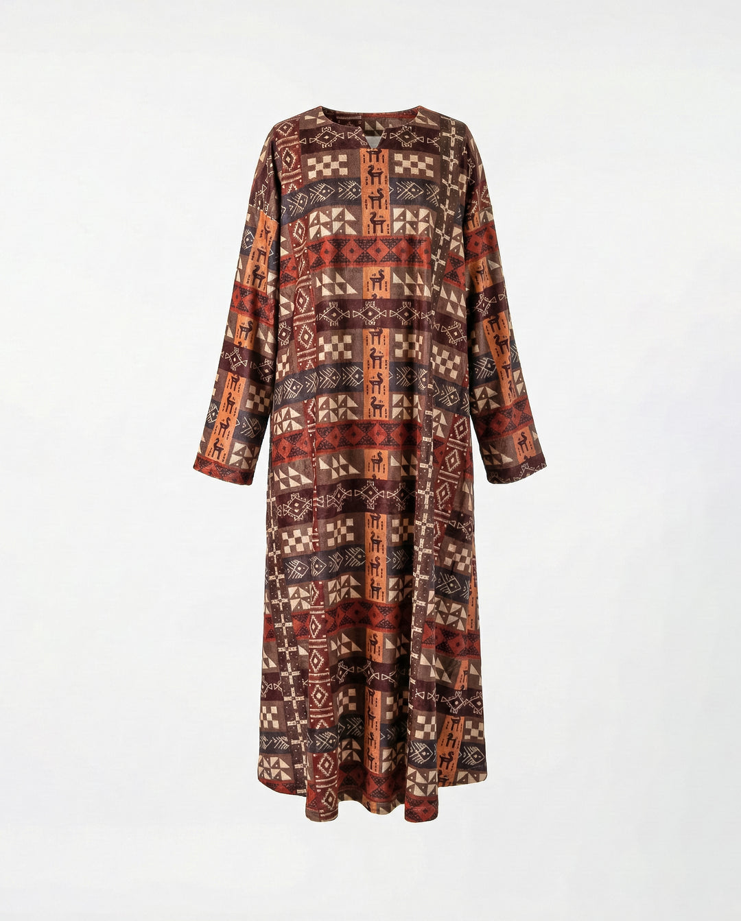 Triple Earth pattern mohair dress